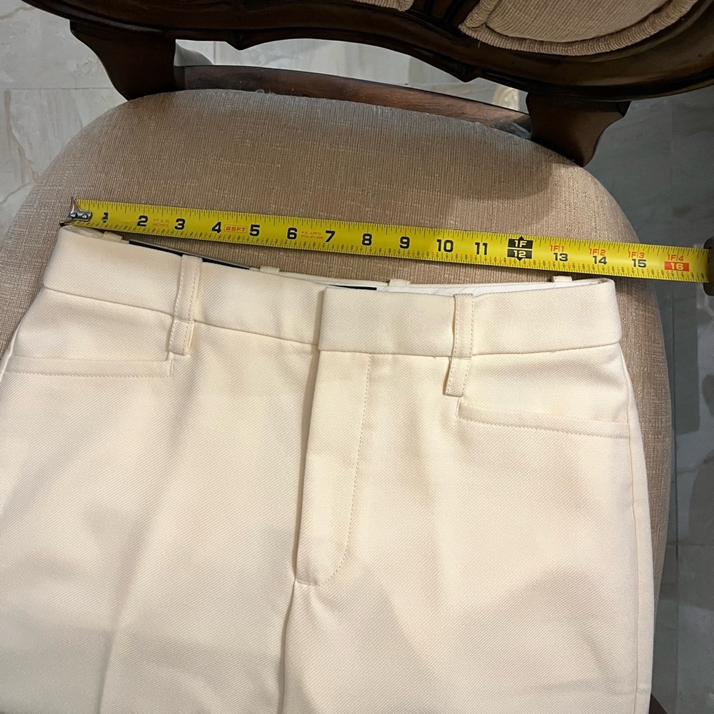 NEW W/ TAGS Banana Republic Lido Straight Italian Wool Pant size 4P, Cream Color - Picture 13 of 14